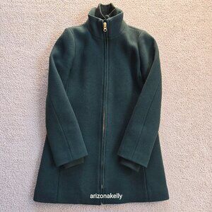 J. Crew Lodge Coat Italian Stadium Wool GREEN Size 0 Nello Gori Retail $350